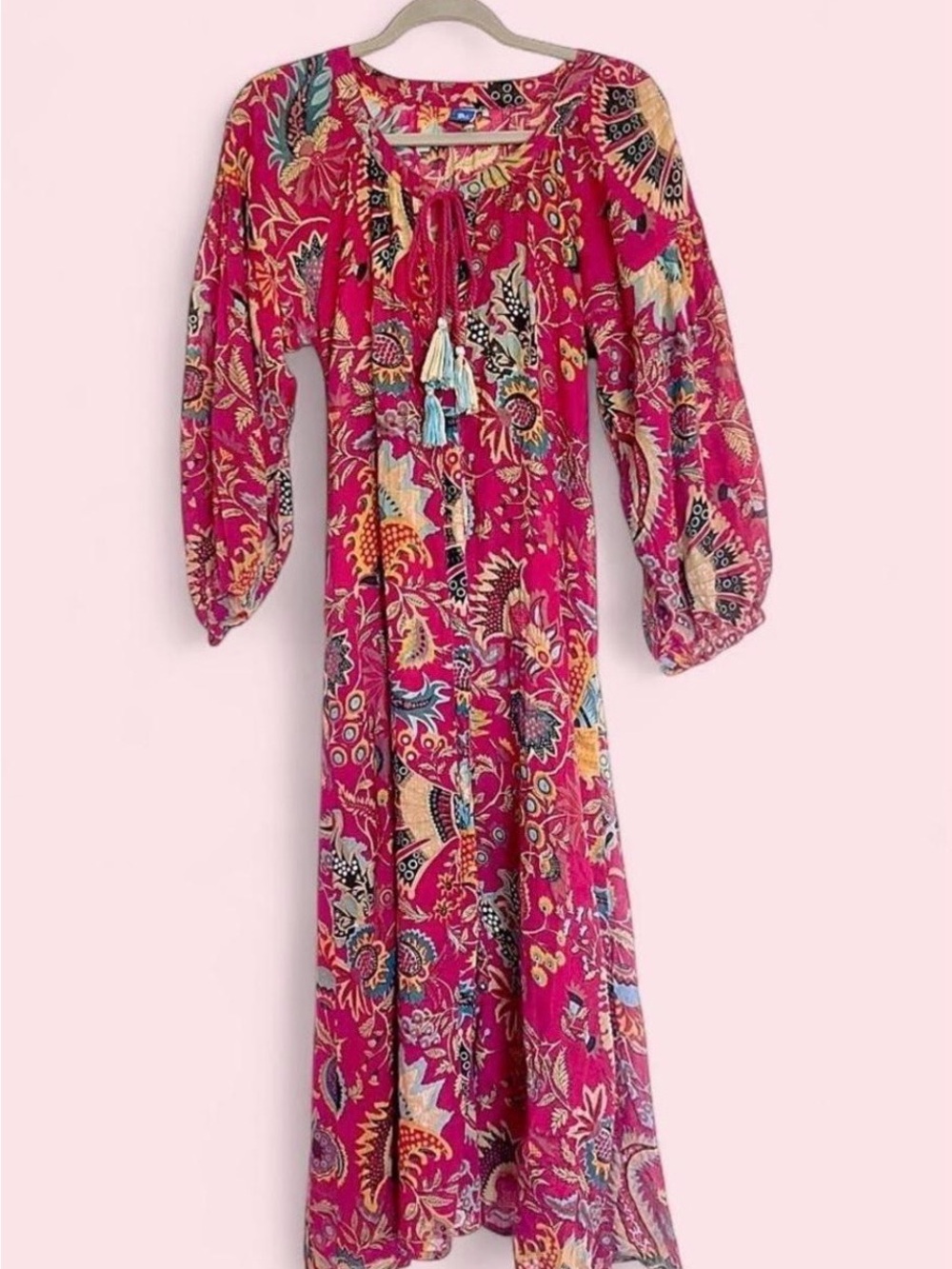 Raj Imports 100% Cotton Floral Paisley Maxi Dress L